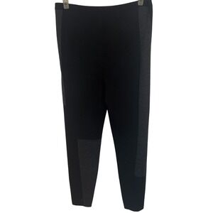 EILEEN FISHER Wool Knit Pants Color Block Black and Gray Pull on Pants EUC‎ M